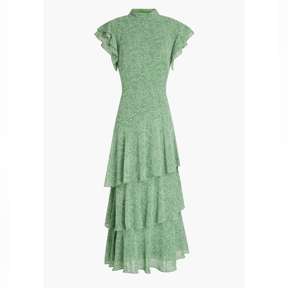 Beautiful flowy and flattering green midi dress